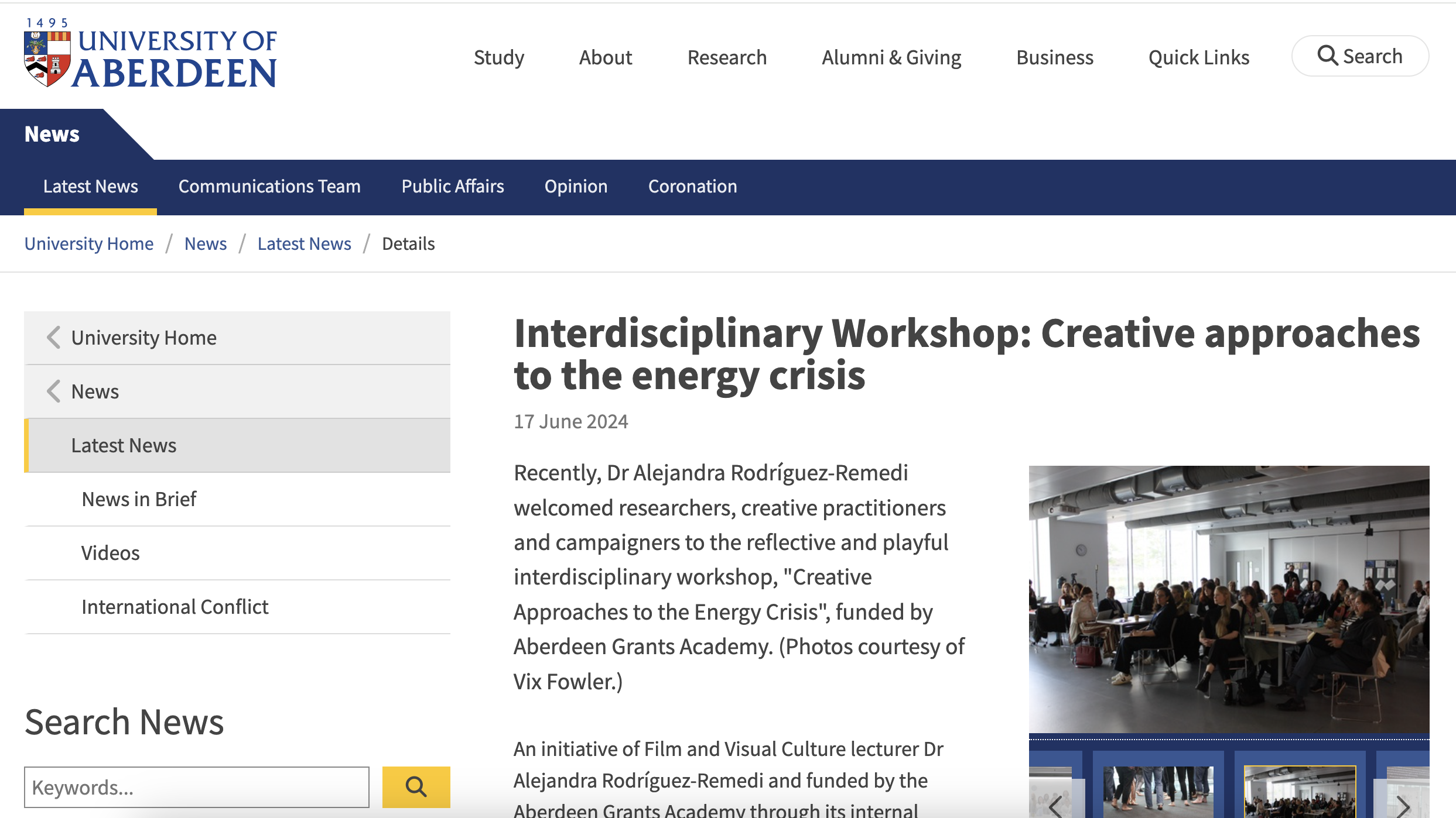 Interdisciplinary Workshop: Creative approaches to the energy crisis